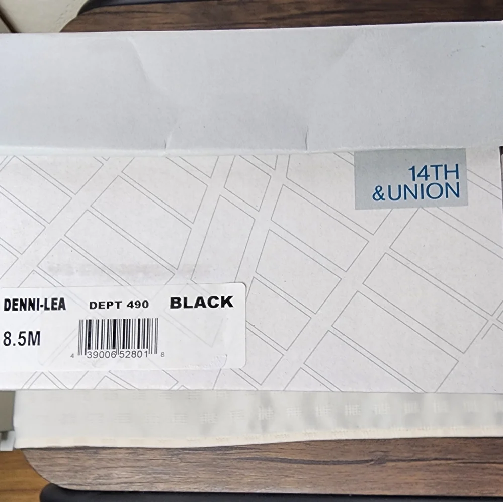 14TH & UNION Denni-Lea espadrille black leather flats buckle ankle straps